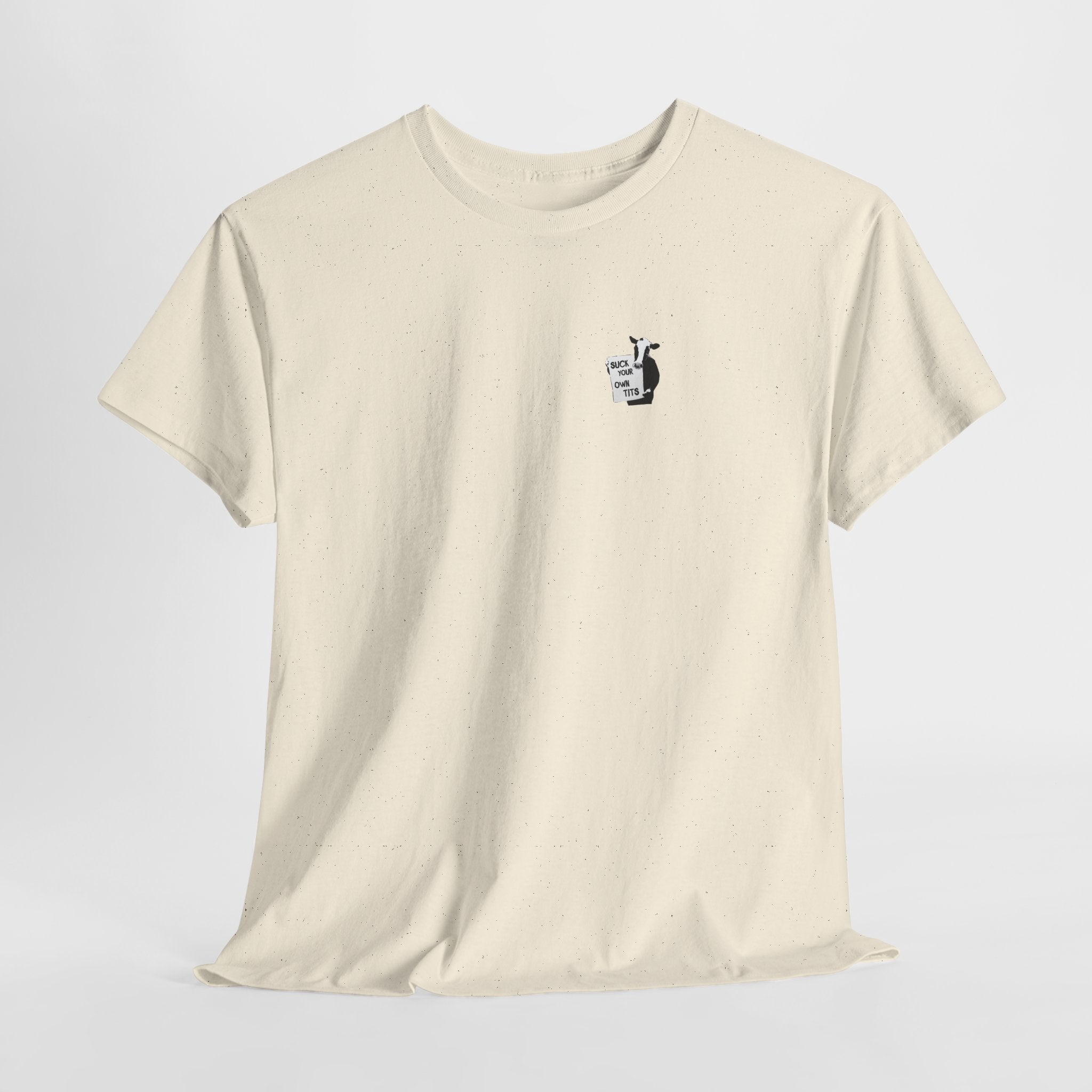 T-Shirt — Minimalist Cat & Coffee Chest Print Tee