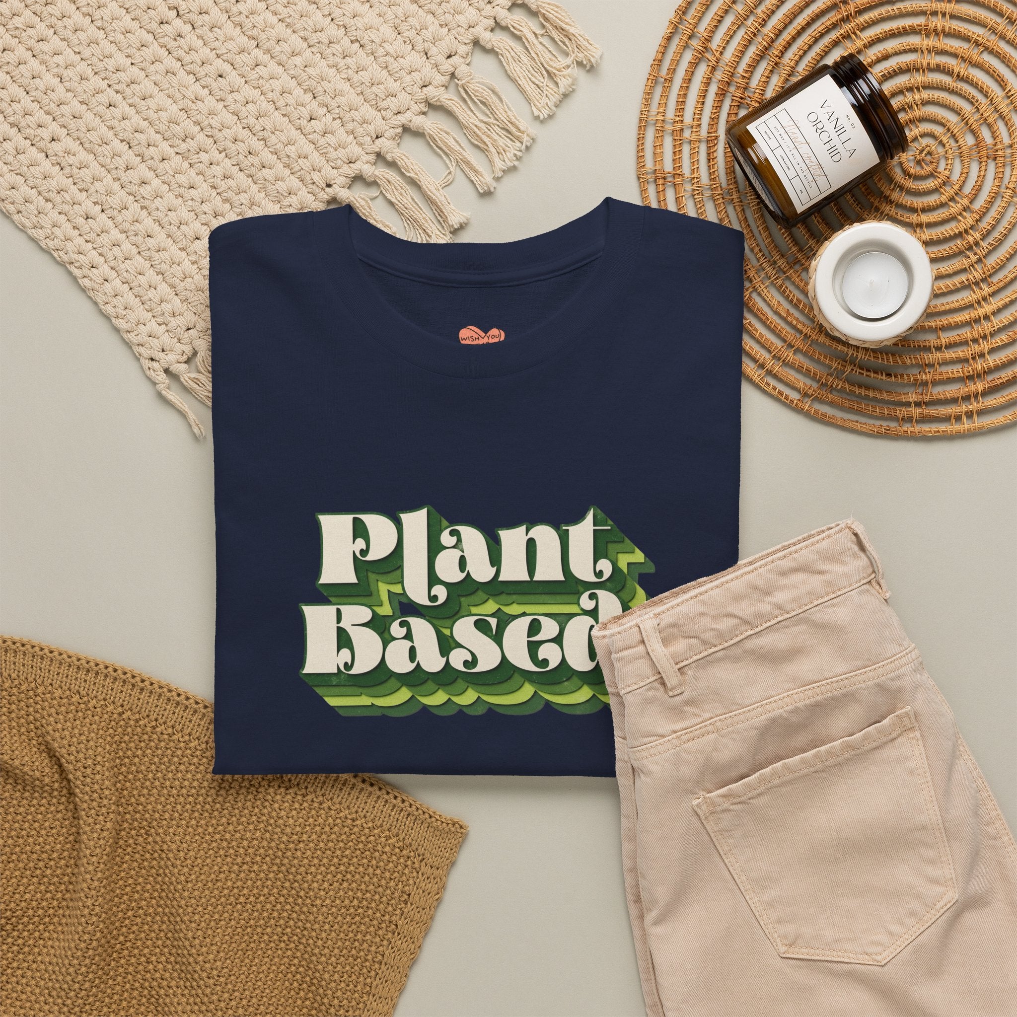 Plant Based T-Shirt — Retro Green Vegan Graphic Tee