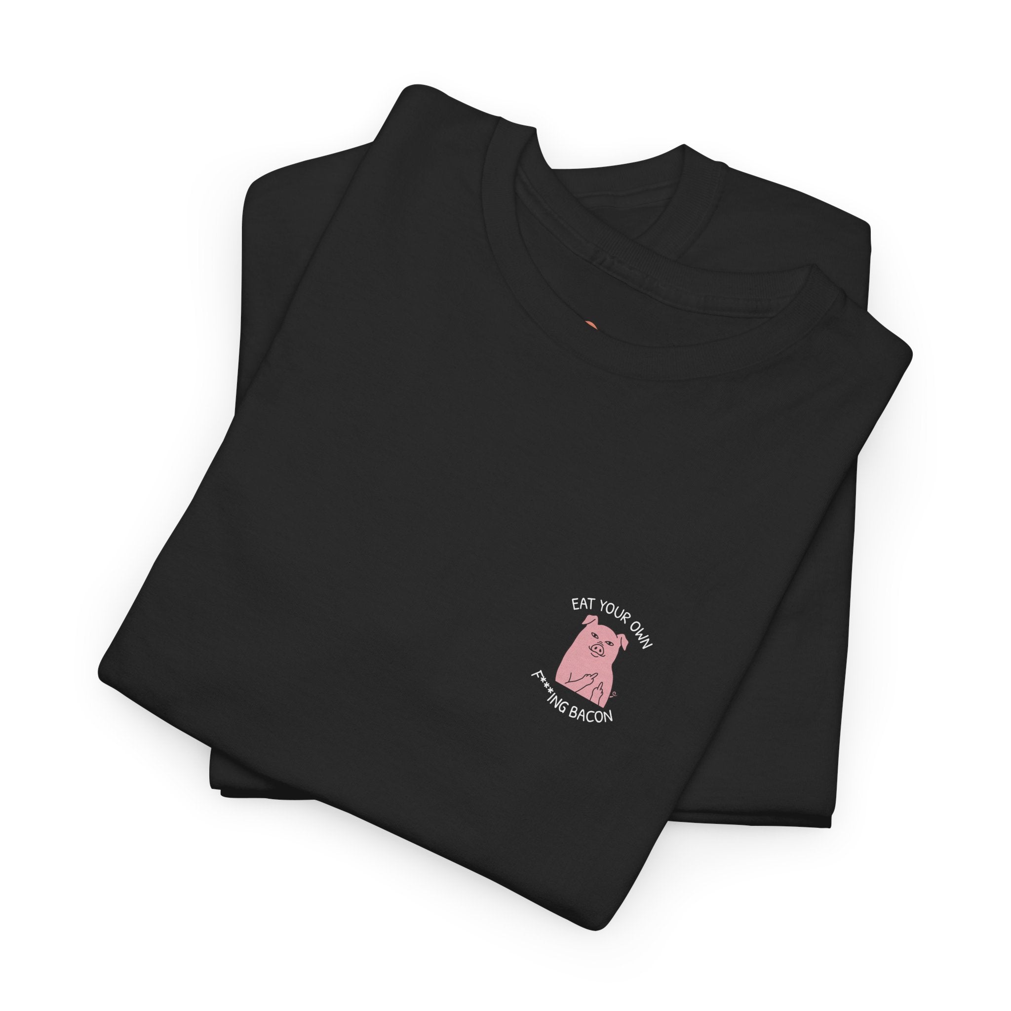 Cute Pink Kawaii Boot Chest Pocket Tee — Small Embroidered Graphic T-Shirt