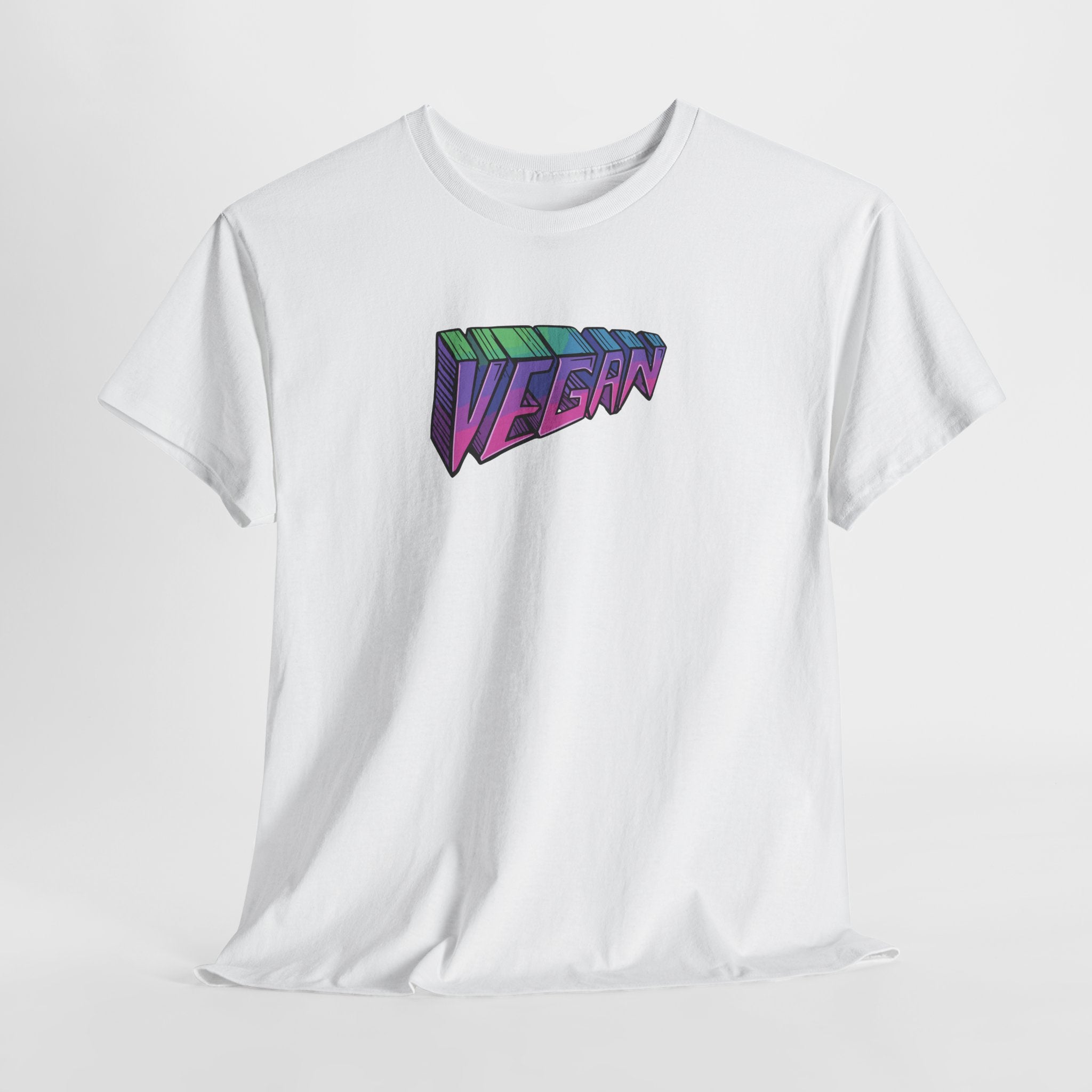 Vegan Retro 3D Logo T‑Shirt