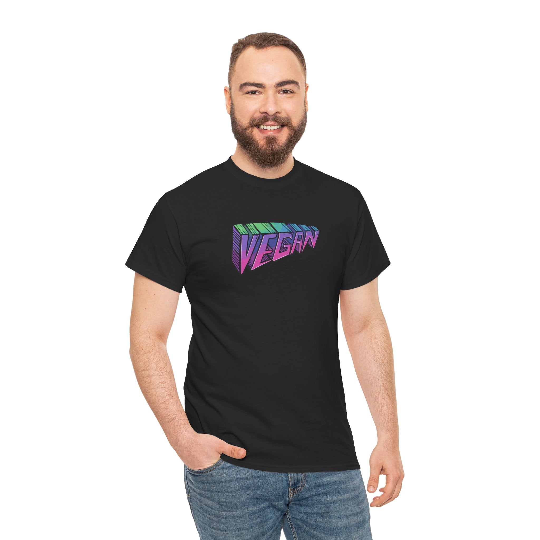 Vegan Retro 3D Logo T‑Shirt