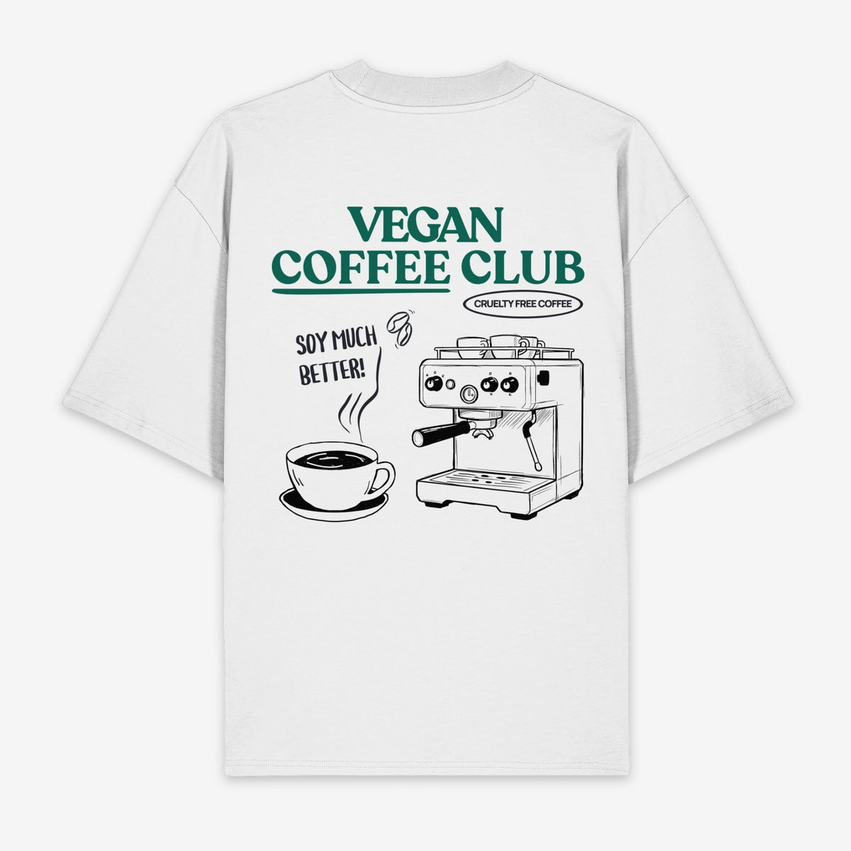 Vegan Coffee Club Unisex Oversized Shirt