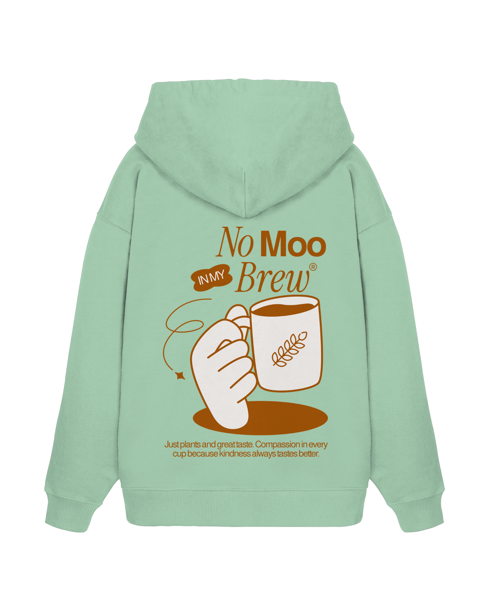 No Moo In My Brew Organic Oversized Hoodie