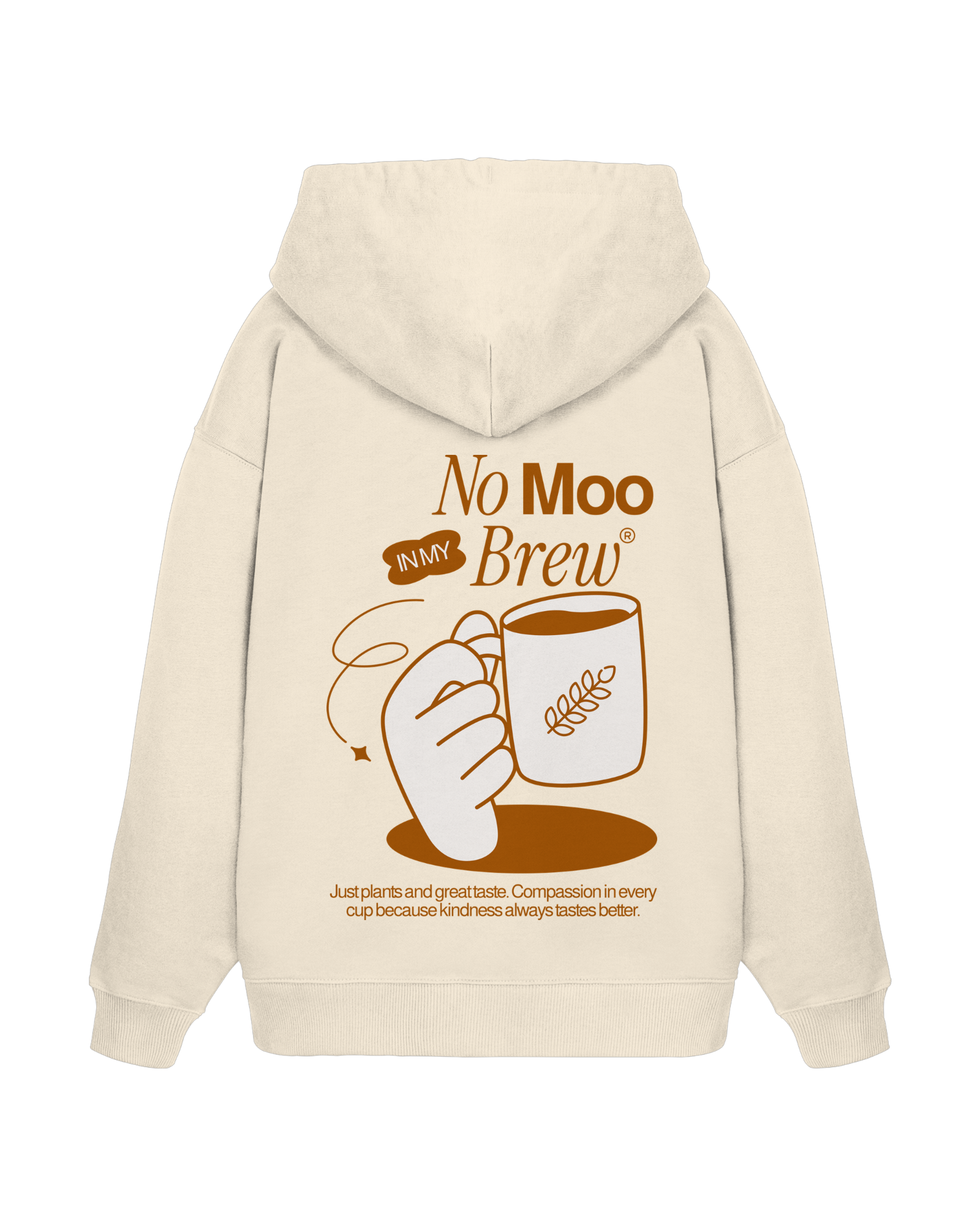 No Moo In My Brew Organic Oversized Hoodie